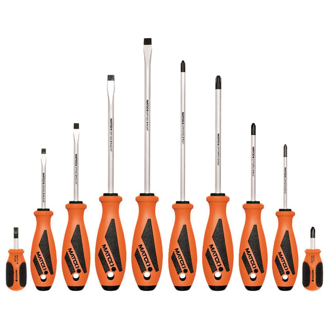 10 PIECE TOP TORQUE II™ SCREWDRIVER SET - ORANGE