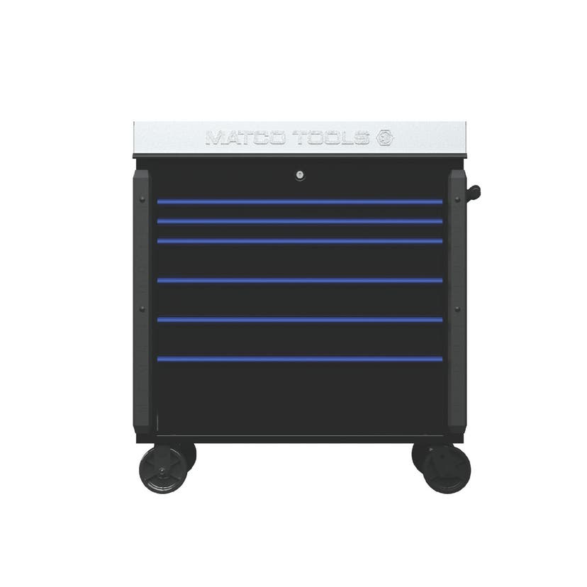 JAMESTOWN SERVICE CART 770 SERIES BLACK WITH BLUE TRIM JSC770BBU