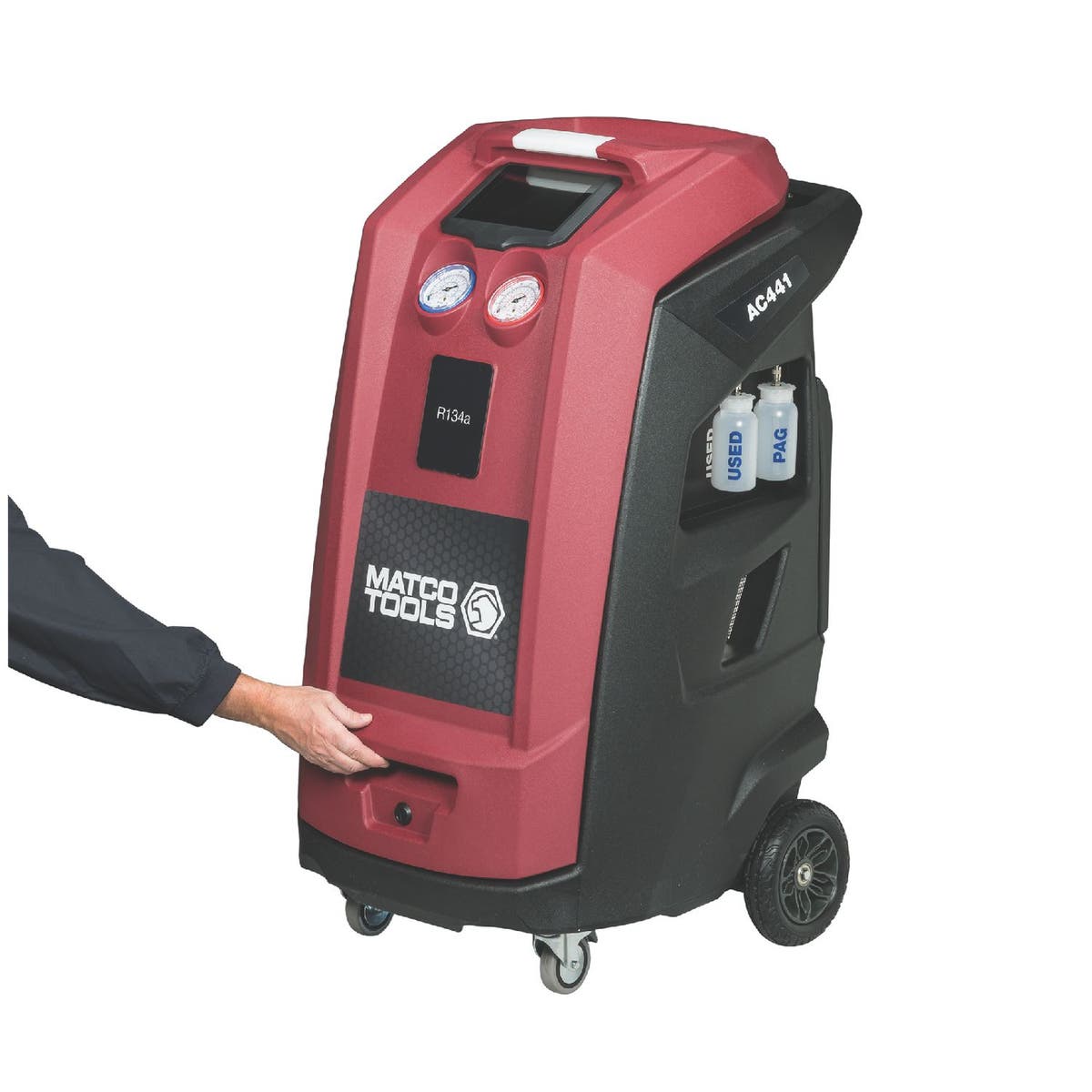 R134A TOUCHSCREEN AUTOMATIC OIL AND DYE INJECTION RECOVERY MACHINE WITH