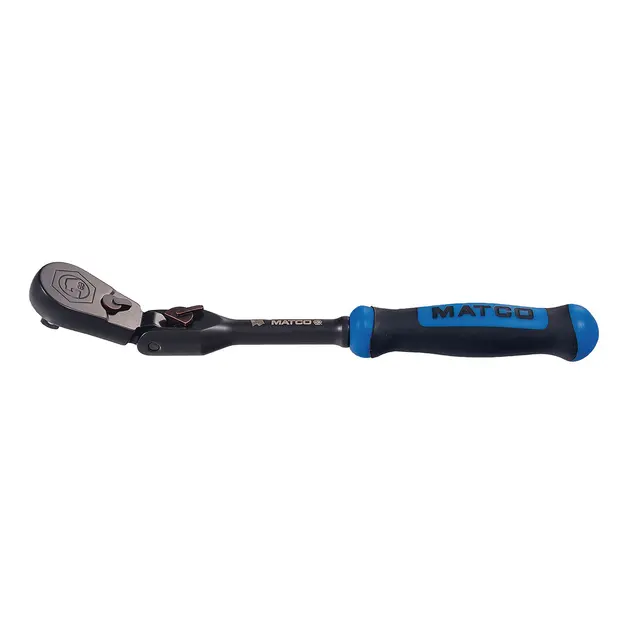 1/4" DRIVE 7-3/4" EIGHTY8 TOOTH BLACK CHROME LOCKING FLEX RATCHET WITH ERGO HANDLE - BLUE