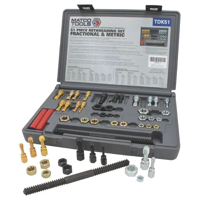 51 PIECE RETHREADING TAP AND DIE SET