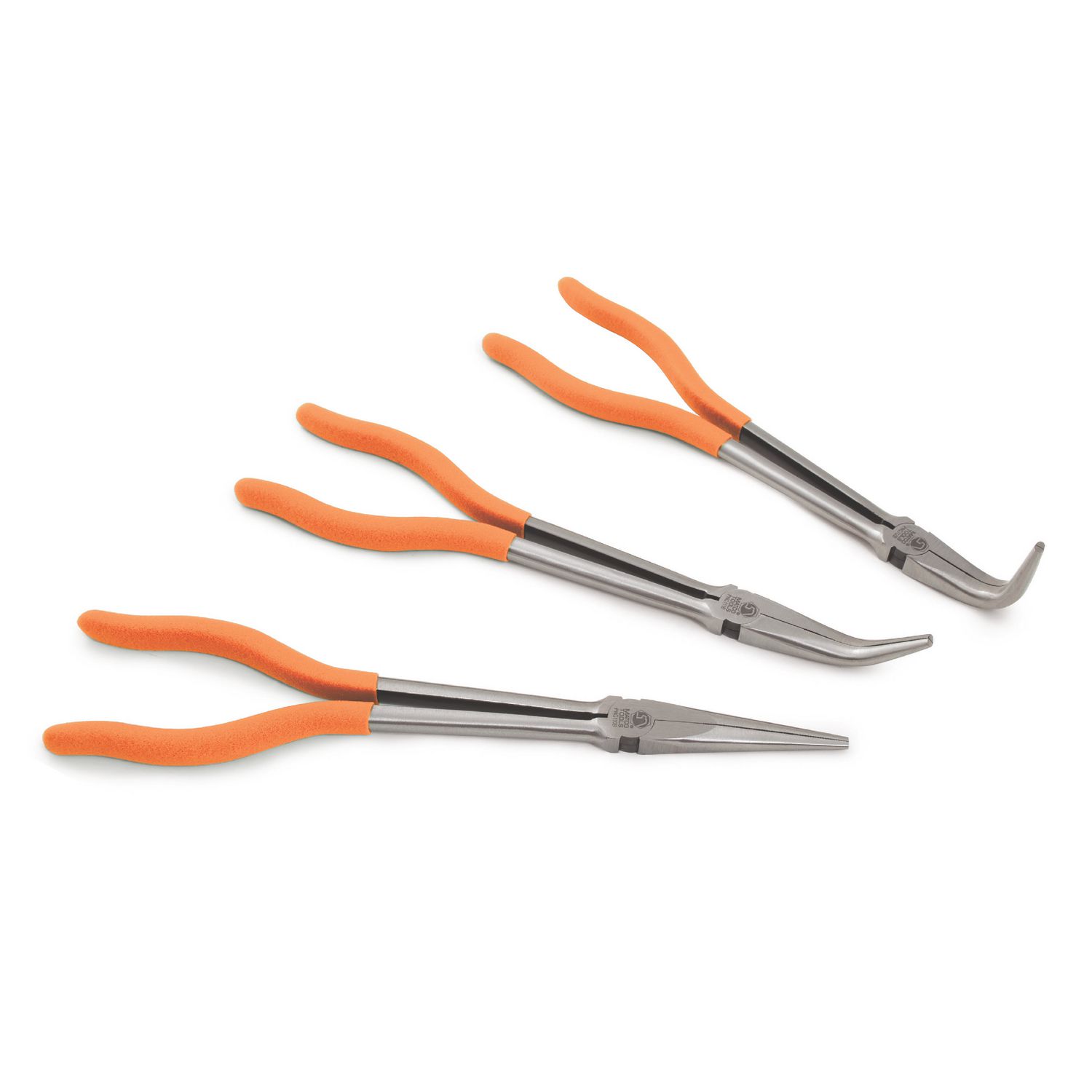 3 PIECE EXTRA LONG NEEDLE NOSE PLIER SET- ORANGE SPN3M