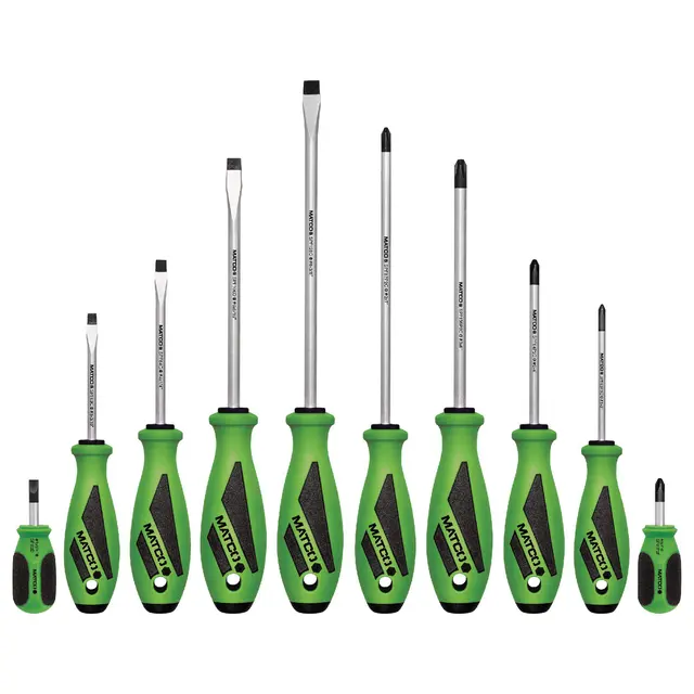 10 PIECE TOP TORQUE II™ SCREWDRIVER SET - GREEN