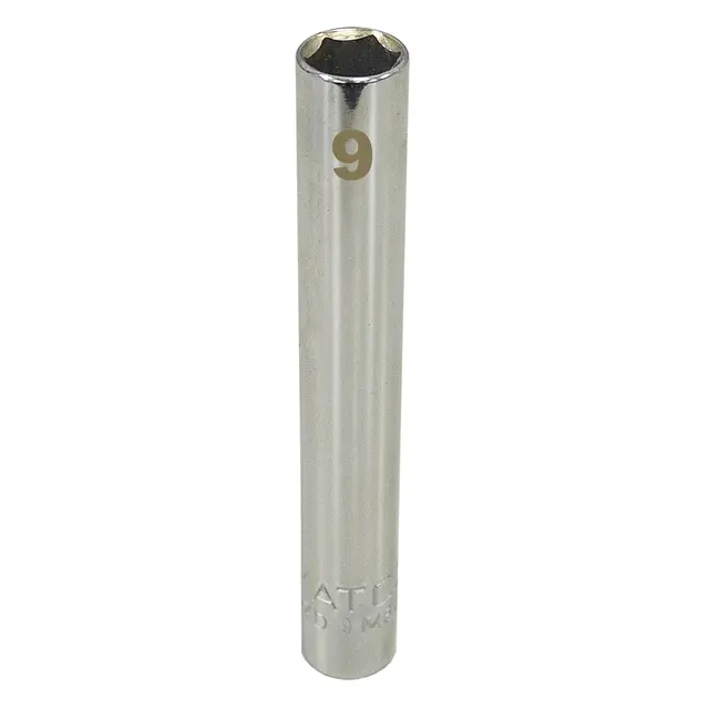 1/4" DRIVE 9MM METRIC 6 POINT DEEP CHROME SOCKET