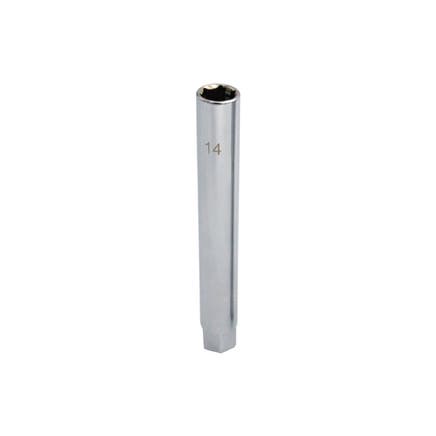 3/8" X 11/16" DUAL DRIVE 14MM METRIC 6 POINT 6" EXTRA DEEP SPARK PLUG SOCKET WITH RETAINING TAB
