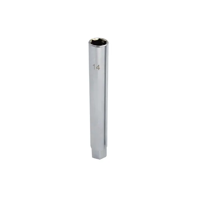 3/8" X 11/16" DUAL DRIVE 14MM METRIC 6 POINT 6" EXTRA DEEP SPARK PLUG SOCKET WITH RETAINING TAB