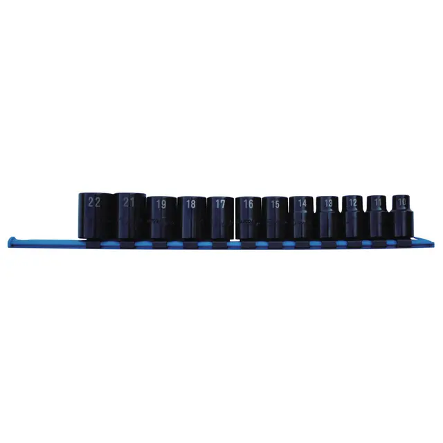 12 PIECE 1/2" DRIVE METRIC PRO NON-SLIP IMPACT SOCKET SET
