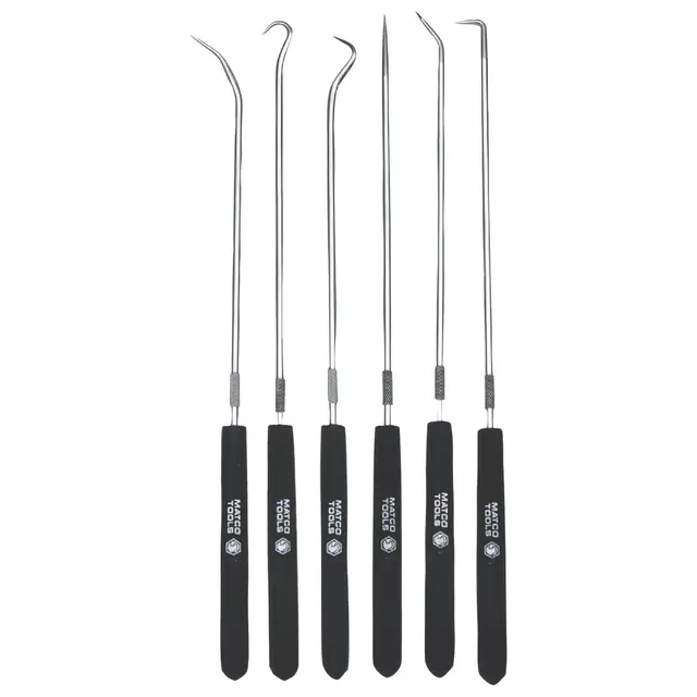 6 PIECE LONG HOOK AND PICK SET WITH CUSHION GRIP