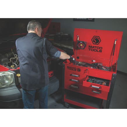 35" x 21" MSC4 ROLLING TOOL CART (RED/CHROME)