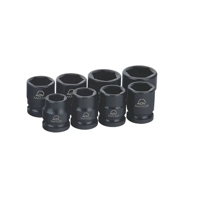 3/8" DRIVE 8 PIECE SAE 6 POINT STUBBY ADV IMPACT SET