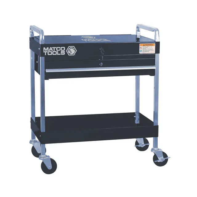 30” x 17” SP8230 SERVICE CART (BLACK/CHROME)