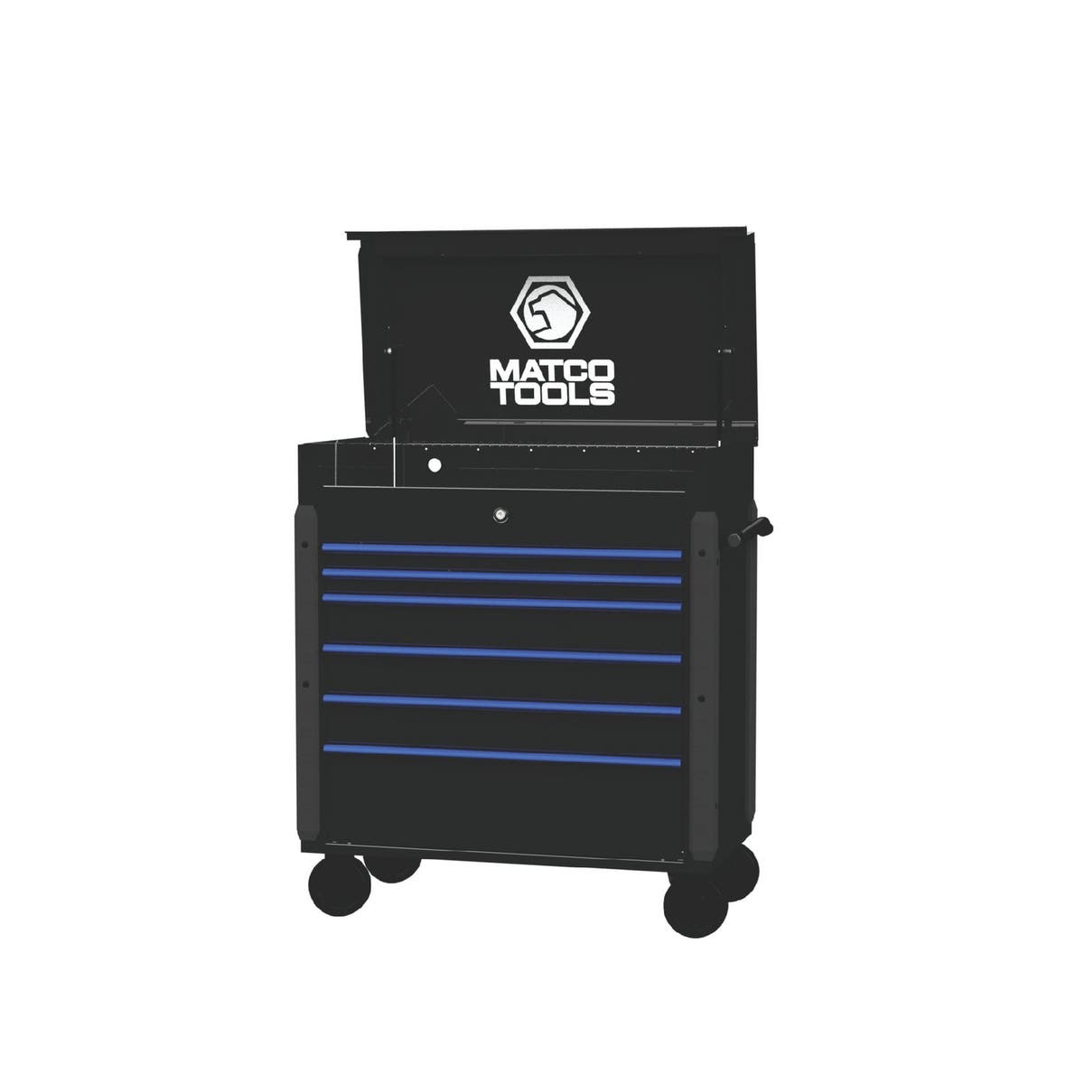 JAMESTOWN SERVICE CART 770 SERIES BLACK WITH BLUE TRIM JSC770BBU