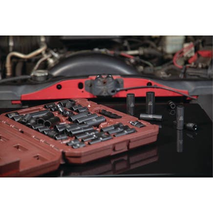 48 PIECE 1/4" DRIVE METRIC AND SAE 6 POINT ADV STANDARD AND DEEP IMPACT SOCKET SET