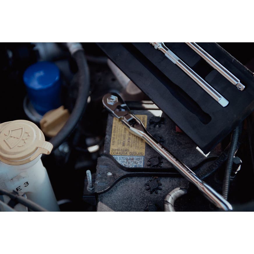 3/8" DRIVE 4 PIECE 12" EIGHTY8 TOOTH LOCKING FLEX RACHET WITH CHROME EXTENSIONS 3", 6" AND 8