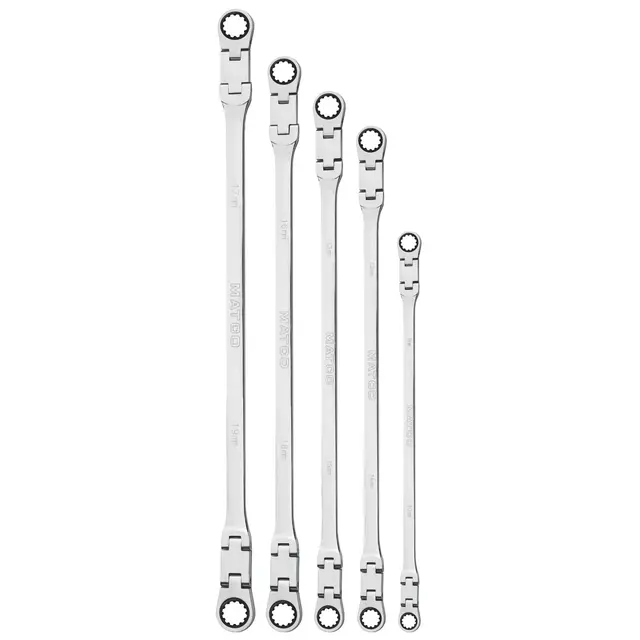 5 PIECE DOUBLE FLEX-JOINT BOX WRENCH SET