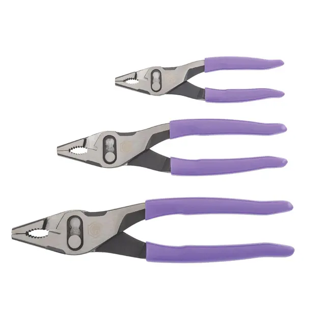 3 PIECE 3-POSITION PLIER SET - PURPLE