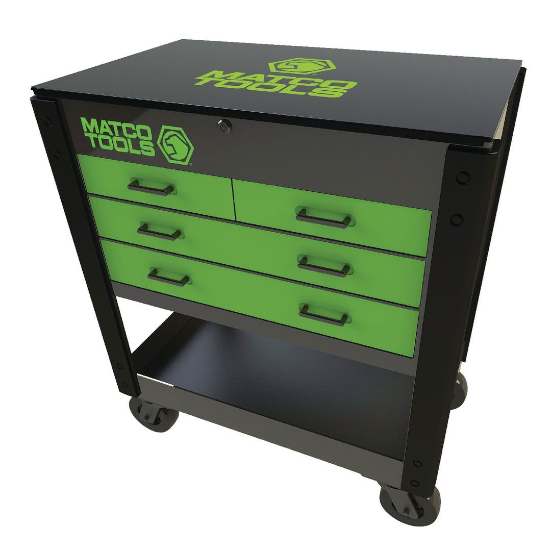 35" x 21" MSC4 ROLLING TOOL CART (BLACK/GREEN/BLACK) MSC4GQP Matco Tools