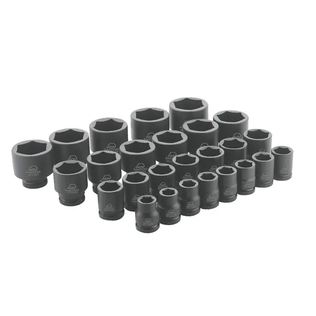 26 PIECE 3/4" DRIVE METRIC 6 POINT ADV IMPACT SOCKET SET