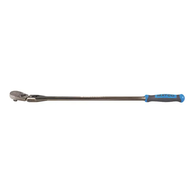1/2" DRIVE 27-3/8" EIGHTY8 TOOTH BLACK NICKEL LOCKING FLEX RATCHET WITH ERGO HANDLE - BLUE