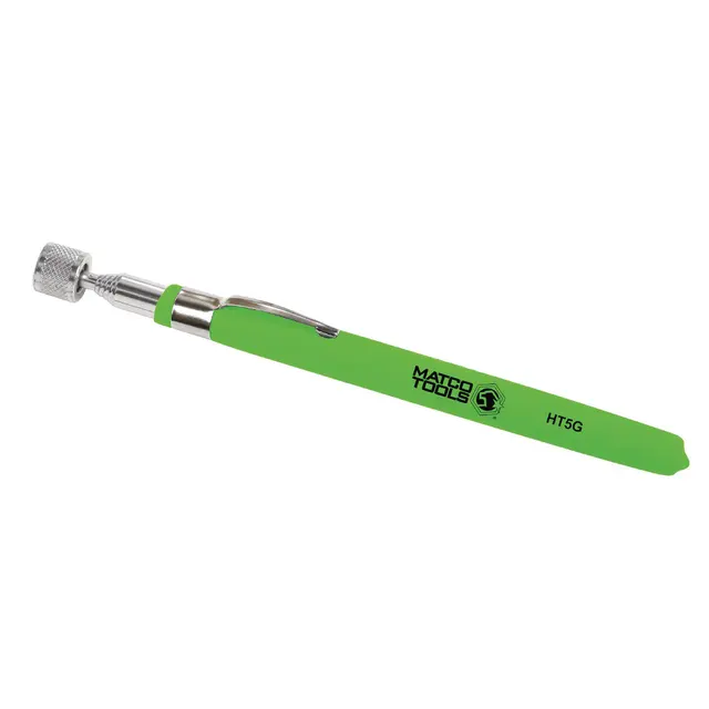 POCKET SIZE TELESCOPIC MAGNETIC PICK-UP TOOL WITH POWERCAP - GREEN HANDLE