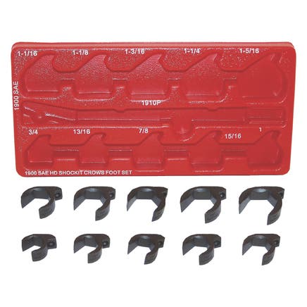 10 PIECE SAE SHOCKIT CROWFOOT SET
