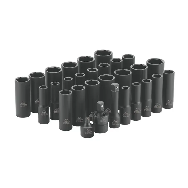 29 PIECE 3/8" DRIVE METRIC & SAE 6 POINT ADV DEEP IMPACT SOCKET SET