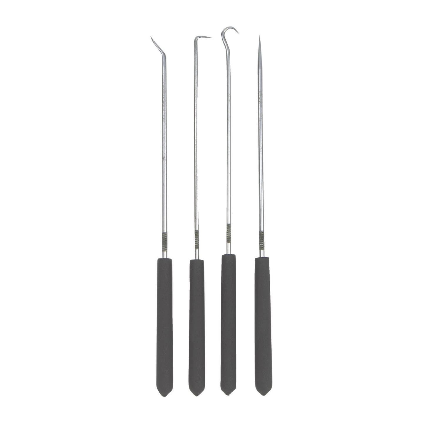 4 PIECE LONG HOOK AND PICK SET WITH CUSHION GRIP