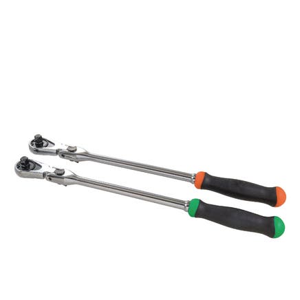 1/4" DRIVE 10-3/4" LONG LOCKING FLEX RATCHET WITH ERGO HANDLE - GREEN