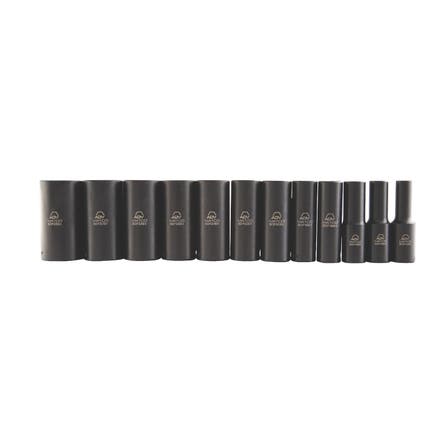 12 PIECE 3/8" DRIVE SAE 6 POINT ADV DEEP IMPACT SOCKET SET