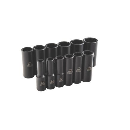 12 PIECE 3/8" DRIVE SAE 6 POINT ADV DEEP IMPACT SOCKET SET