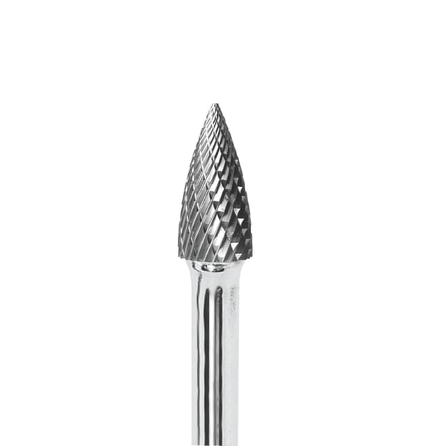TREE POINTED, 3/4" X 3/4" X 1/4", DOUBLE CUT BURR