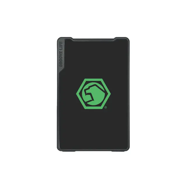 GROOVE LIFE X MATCO MONEY CLIP WALLET, MIDNIGHT BLACK, GREEN LOGO