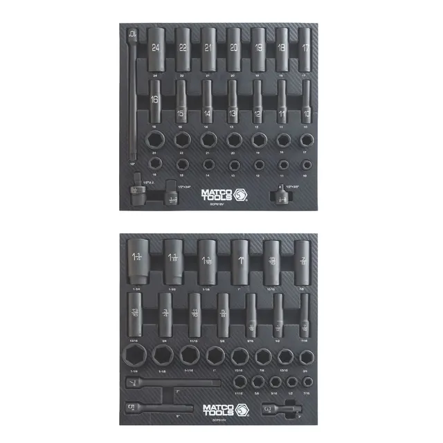61 PIECE 1/2" DRIVE ADV STANDARD AND DEEP DRIVE SAE AND METRIC IMPACT SOCKET SET