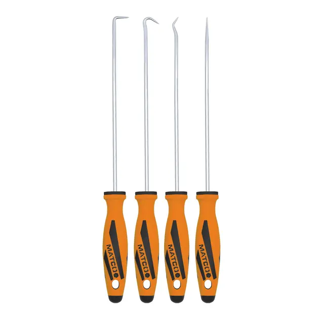 4 PIECE LONG HOOK AND PICK SET - ORANGE