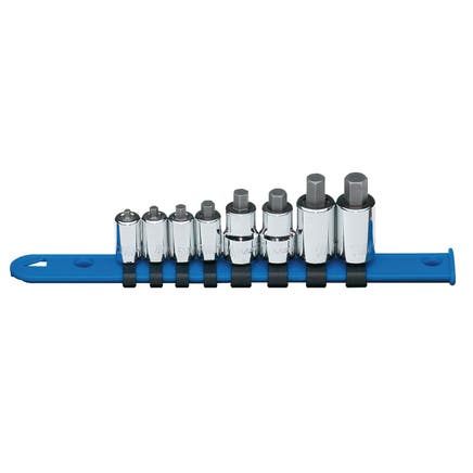 8 PIECE 1/4" AND 3/8" DRIVE METRIC STUBBY HEX SOCKET DRIVER SET