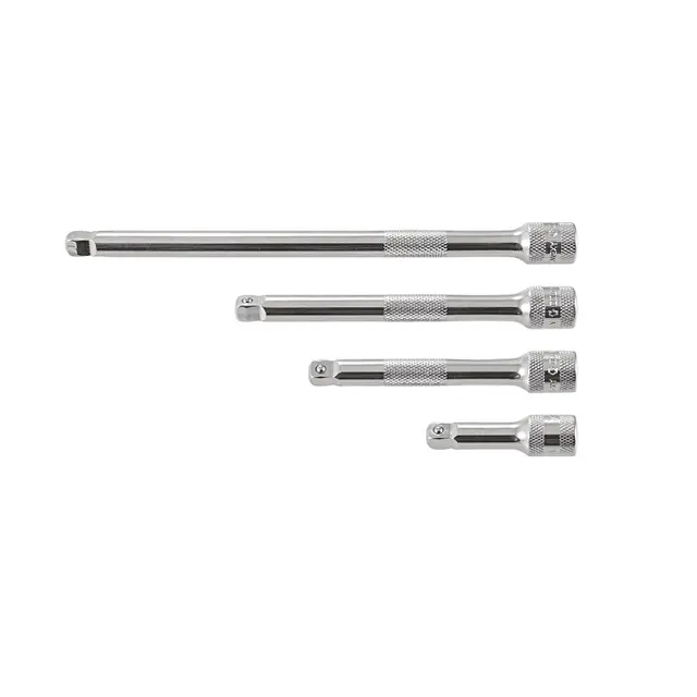 4 PIECE 1/4" DRIVE WOBBLE CHROME EXTENSION SET