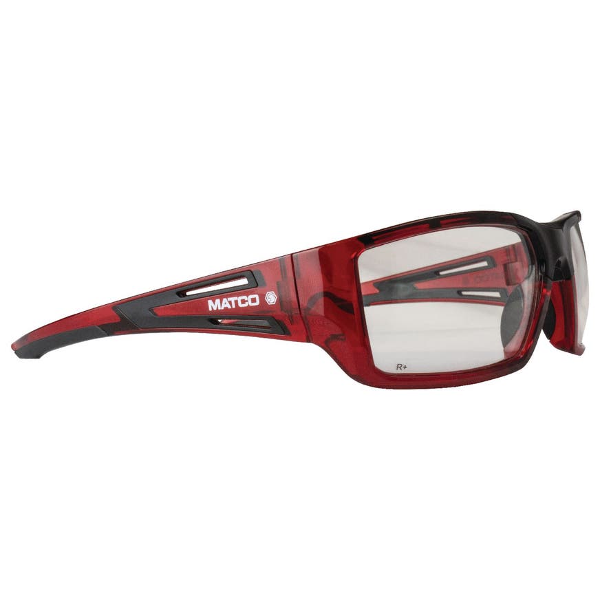 FORCEFLEX SAFETY GLASSES RED FULL FRAME WITH CLEAR LENSES FF5RTCLR