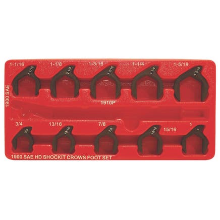10 PIECE SAE SHOCKIT CROWFOOT SET