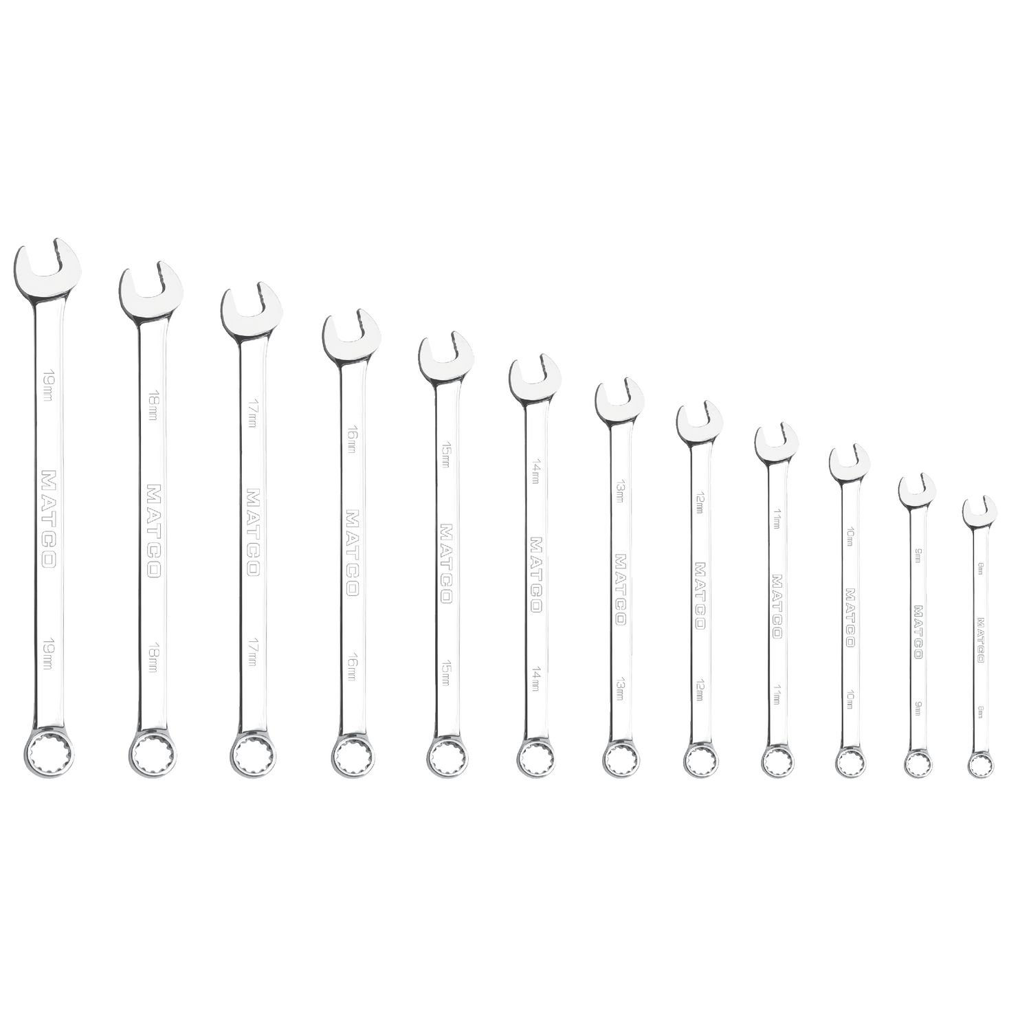 12 PIECE LONG METRIC COMBINATION WRENCH SET SMCLM122K | Matco Tools