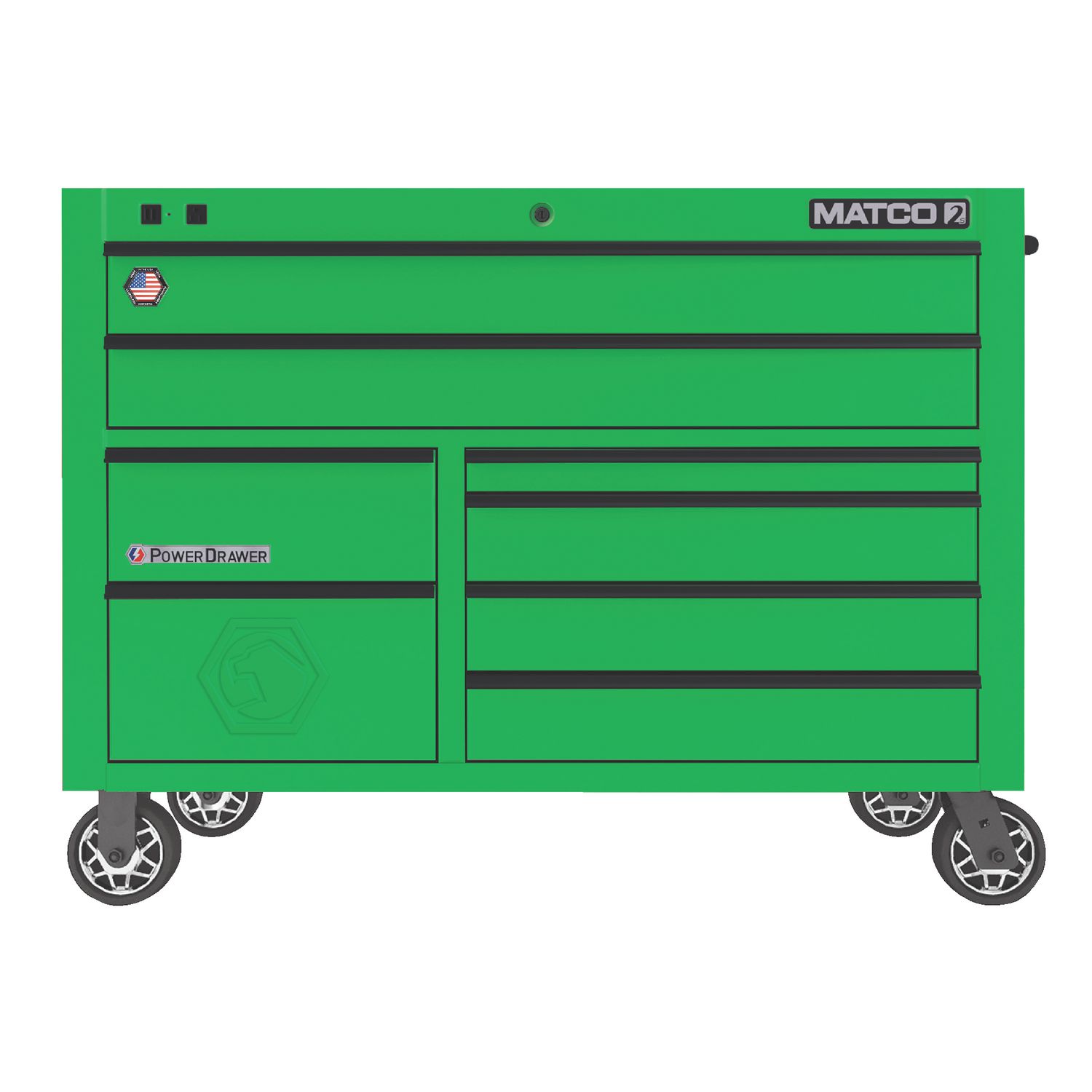 55 x 25 Double-Bay 2S Series Toolbox (screamin' Green /Black) 2225TB-GGB | Matco Tools