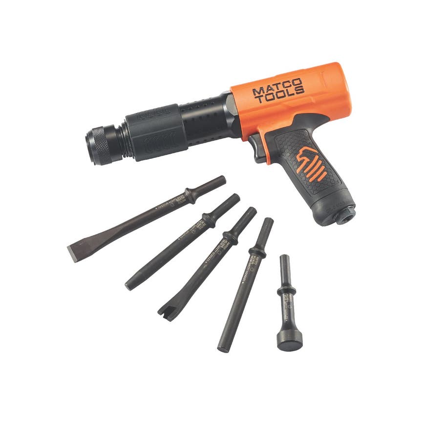LONG BARREL PNEUMATIC AIR HAMMER KIT ORANGE MT2916KO Matco Tools