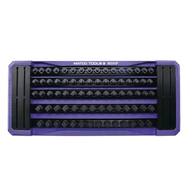 5 ROW MAGNETIC TWIST LOCK SOCKET AND BIT TRAY - PURPLE