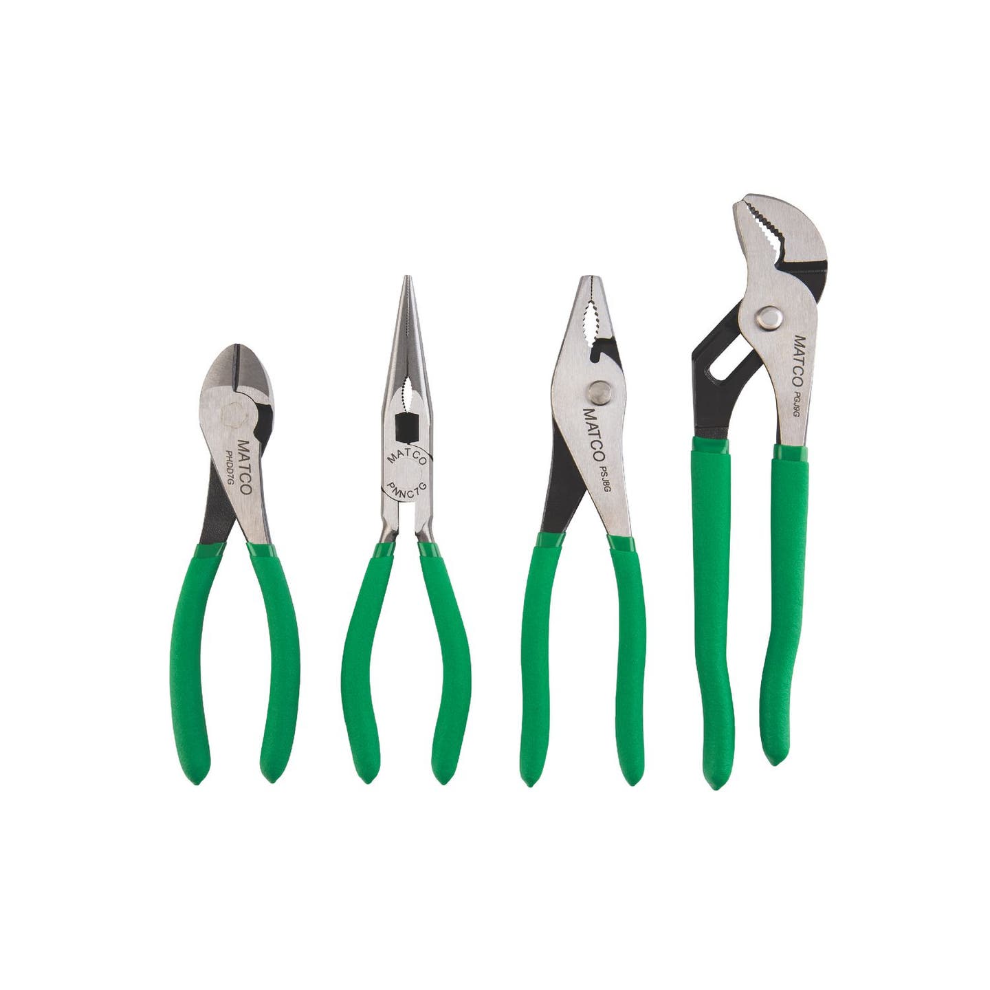 4 PIECE UNIVERSAL PLIERS SET - GREEN
