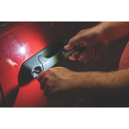 ALUMINUM BATTERY POWERED KEY CHAIN FLOOD LIGHT - GREEN