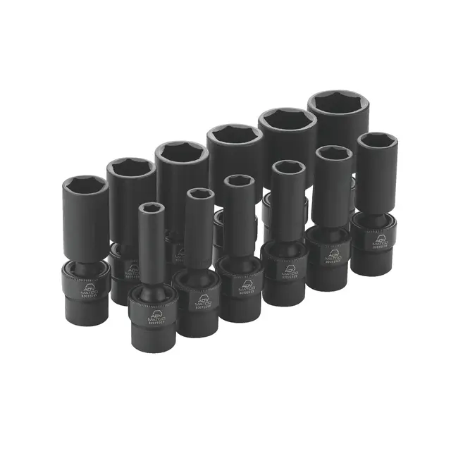12 PIECE 3/8" DRIVE SAE 6 POINT ADV DEEP UNIVERSAL IMPACT SOCKET SET