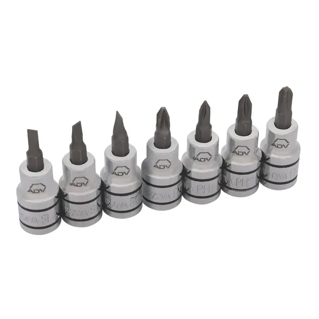 7 PIECE 3/8" DRIVE ADV PHILLIPS AND SLOTTED BIT SOCKET SET