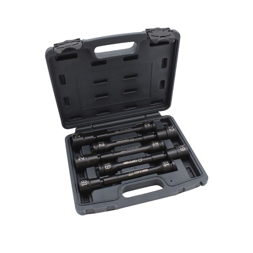 5 PIECE 1/2" DRIVE PINLESS UNIVERSAL IMPACT METRIC 6 POINT EXTENSION