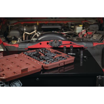 48 PIECE 1/4" DRIVE METRIC AND SAE 6 POINT ADV STANDARD AND DEEP IMPACT SOCKET SET