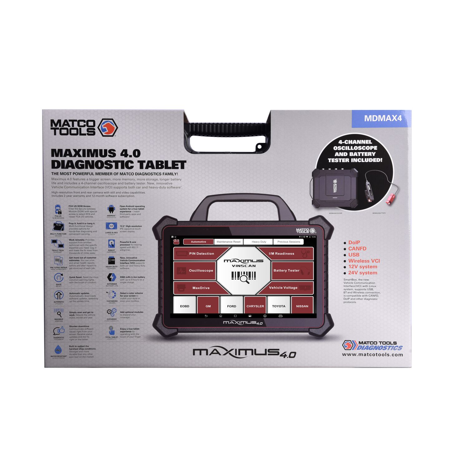 MAXIMUS 4.0 DIAGNOSTIC SCAN TOOL WITH PASSENGER CAR AND HEAVY-DUTY