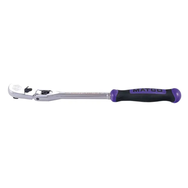 3/8" DRIVE 12-1/2" EIGHTY8 TOOTH LOCKING FLEX HEAD RATCHET WITH ERGO HANDLE - PURPLE